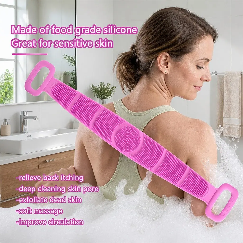 Exfoliating Bath Scrub Strap Body Cleaner Tool 60cm Green