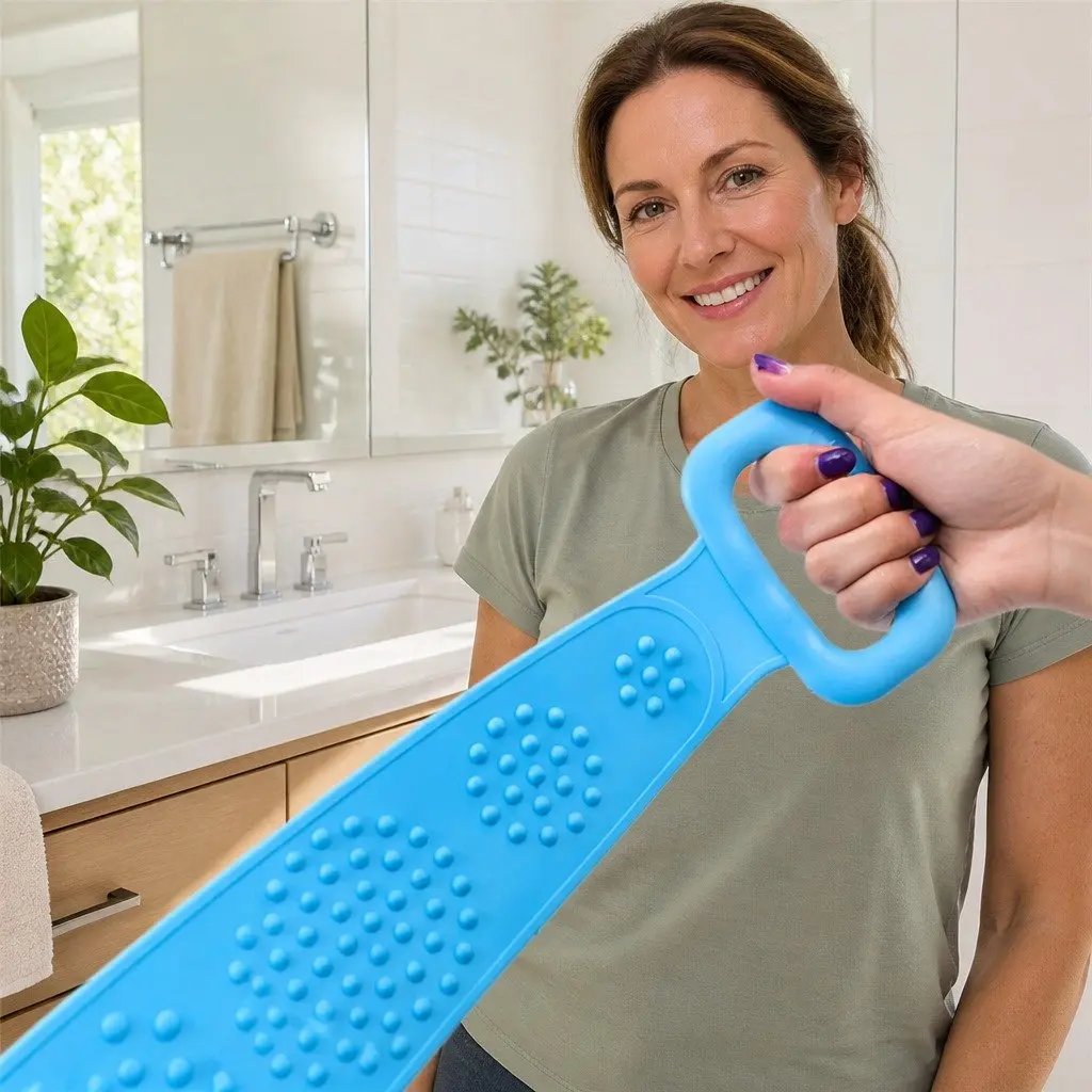 Exfoliating Bath Scrub Strap Body Cleaner Tool 60cm Green