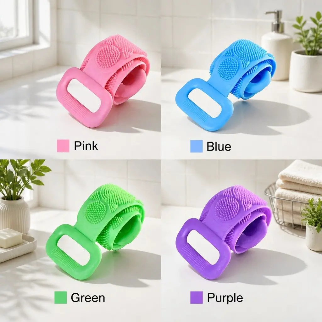 Exfoliating Bath Scrub Strap Body Cleaner Tool 60cm Green