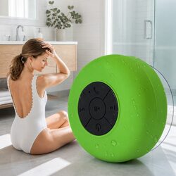 Portable Bluetooth Speaker with Suction Cup Stereo Sound Music Outdoor Green