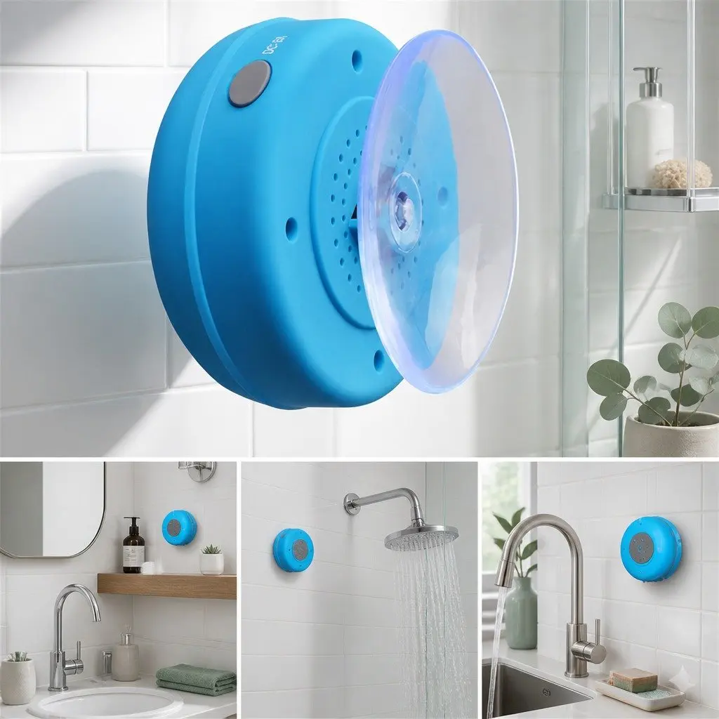 Green Bluetooth Speaker with Suction Cup