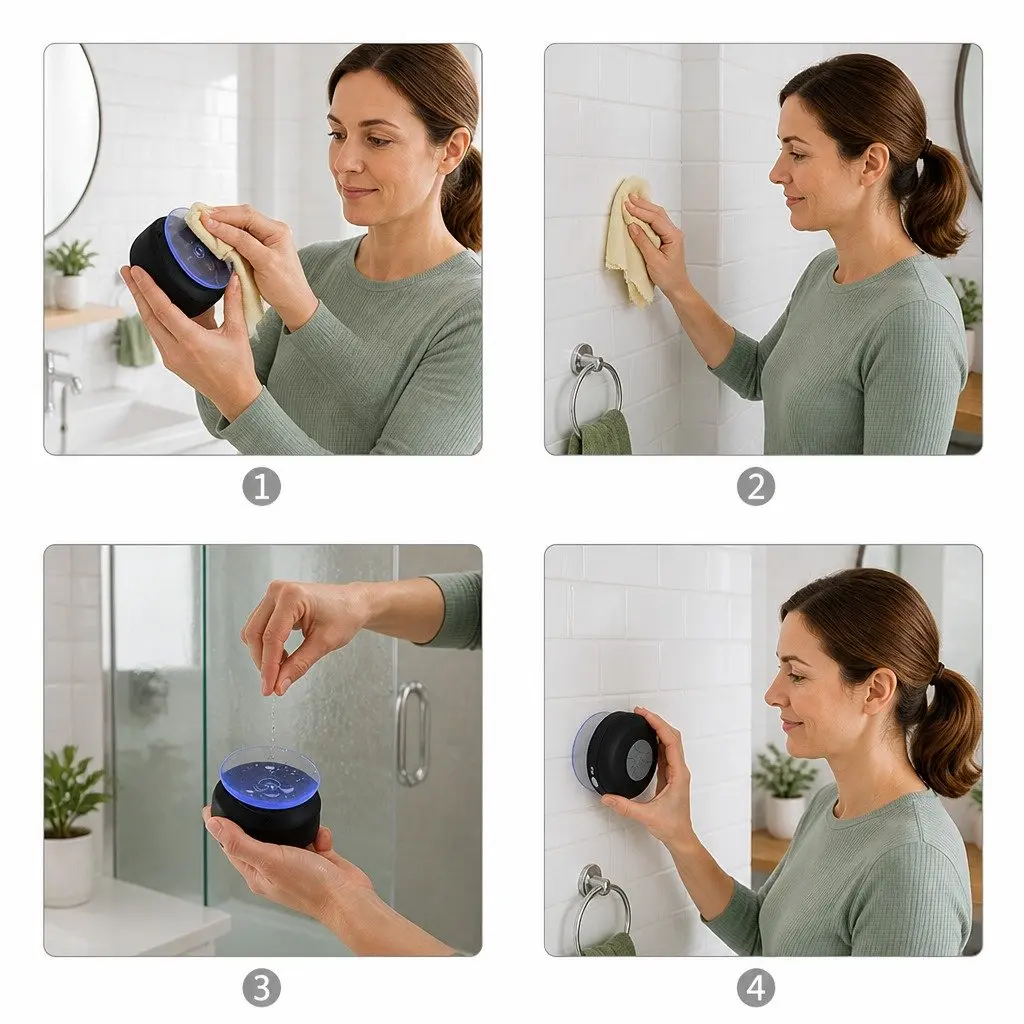 Green Bluetooth Speaker with Suction Cup