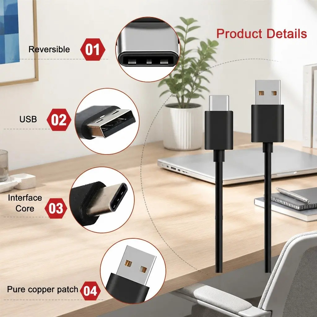 USB-C to USB-C Fast Charge Cable 40W 1.5m Black