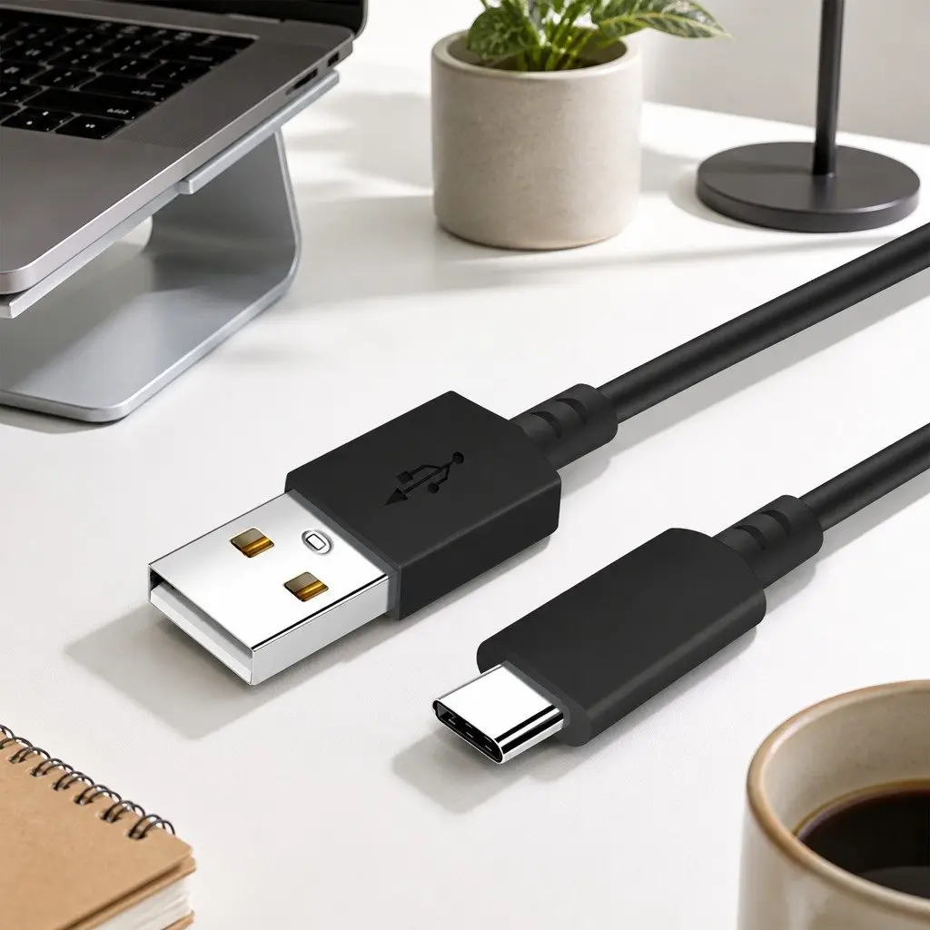 USB to USB-C Fast Charging Cable for Android Devices 0.25m 0.5m 1m 1.5m 2m 3m Black White