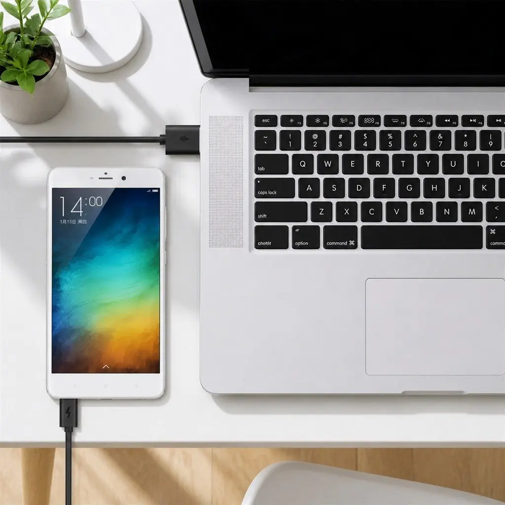 USB to USB-C Fast Charging Cable for Android Devices 0.25m 0.5m 1m 1.5m 2m 3m Black White