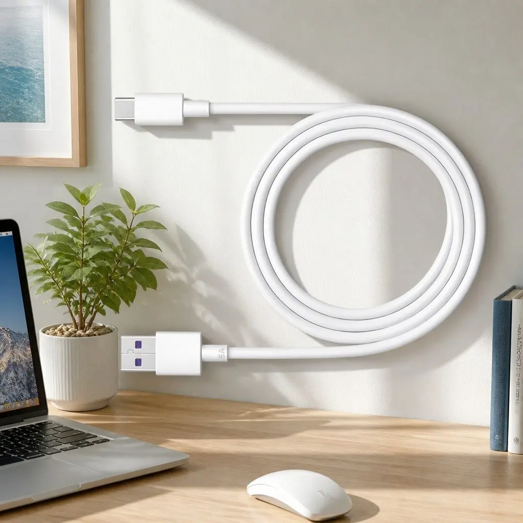 USB to USB-C Fast Charging Cable for Smartphones 1m Black