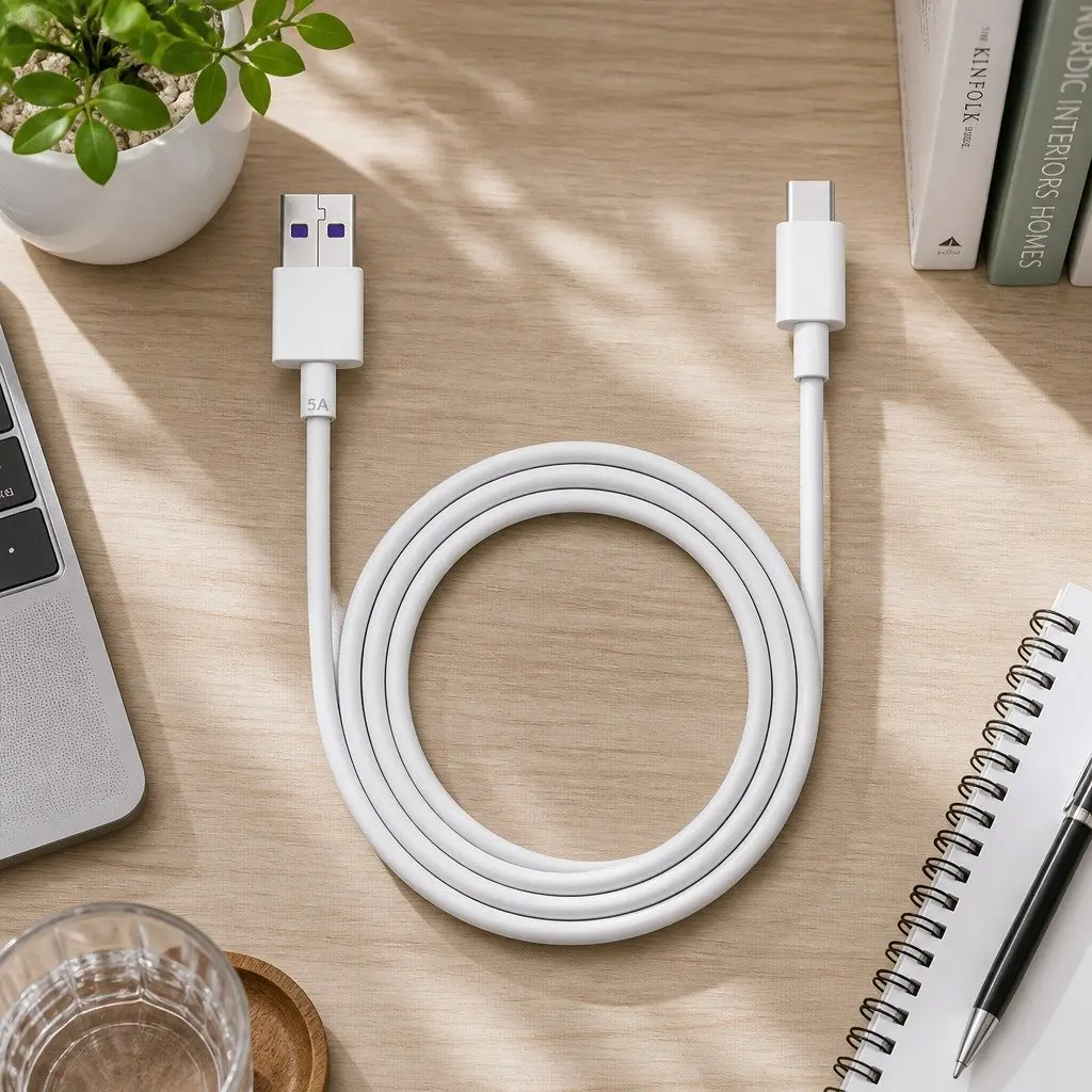 USB to USB-C Fast Charging Cable for Smartphones 1m Black