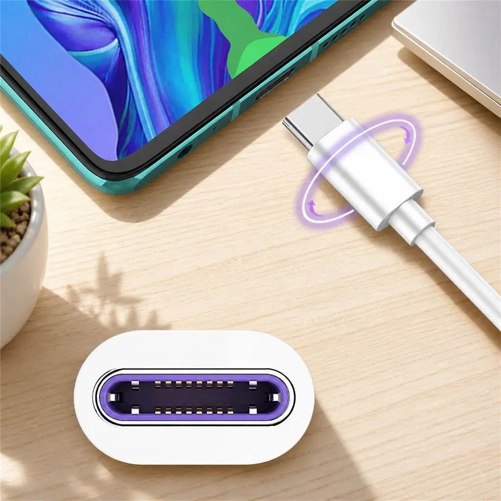 USB to USB-C Fast Charging Cable for Smartphones 1m Black