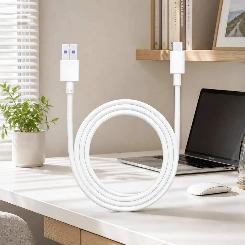 USB to USB-C Fast Charging Cable for Smartphones 1m Black