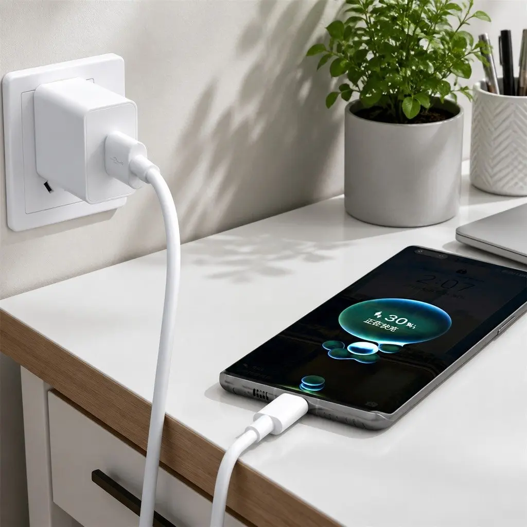 USB to USB-C Fast Charging Cable for Smartphones 1m Black