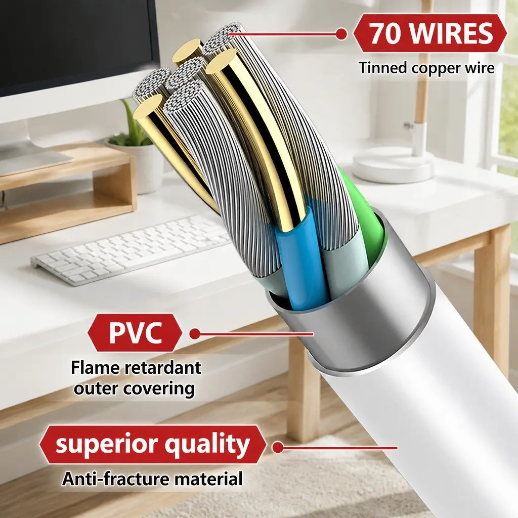 USB to USB-C Fast Charging Cable Data Transfer 1.5m Black