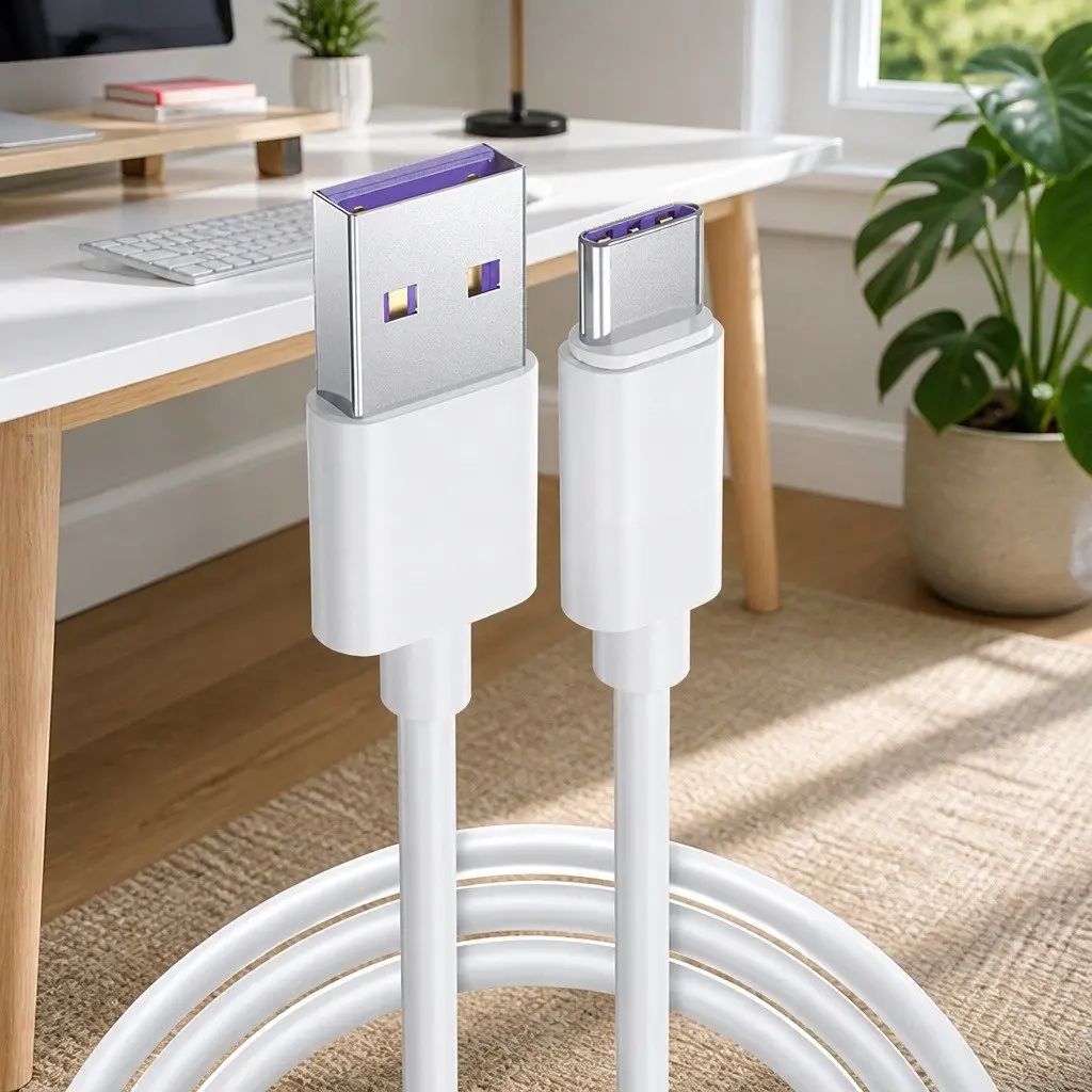 USB to USB-C Fast Charging Cable Data Transfer 1.5m Black