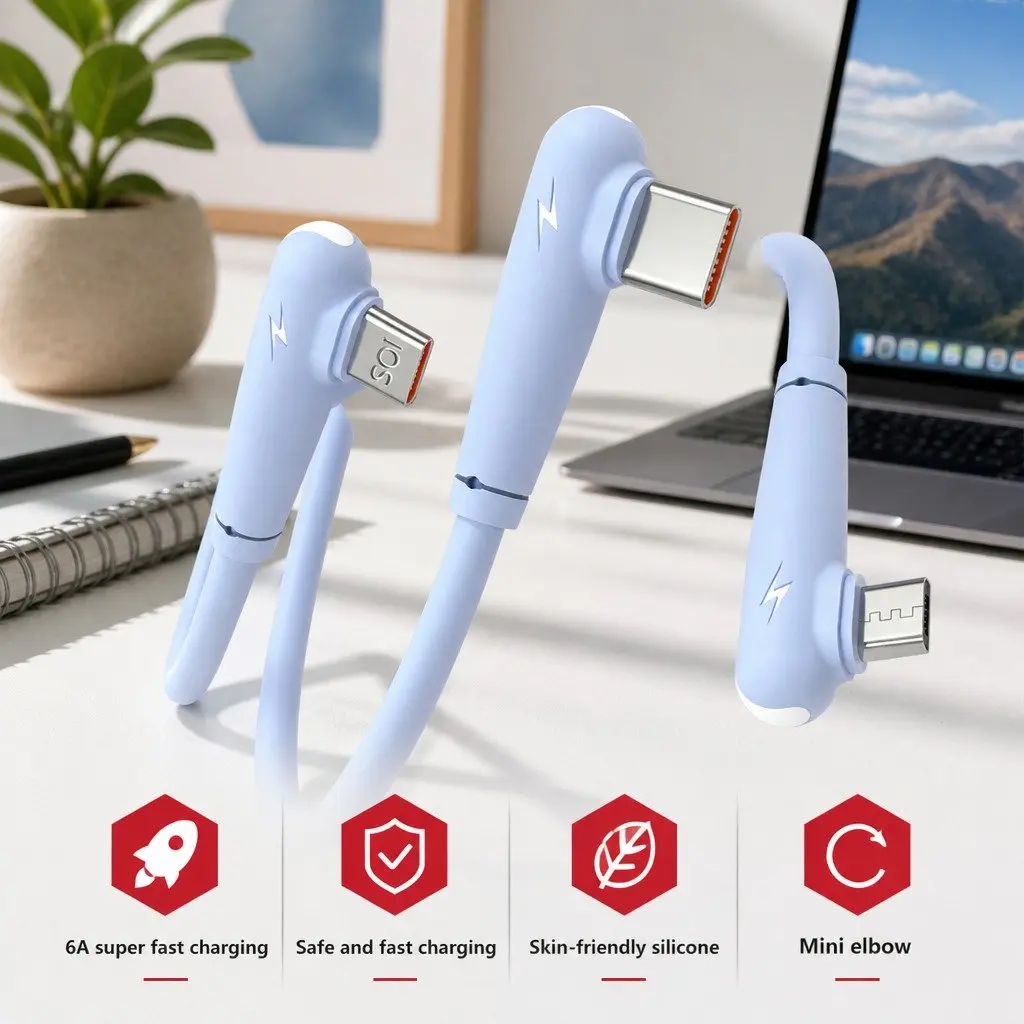 Three-in-One Fast Charging Data Cable 1.2m Liquid Silicone Green
