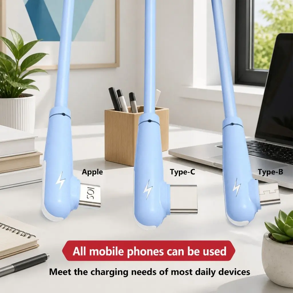 Three-in-One Fast Charging Data Cable 1.2m Liquid Silicone Green