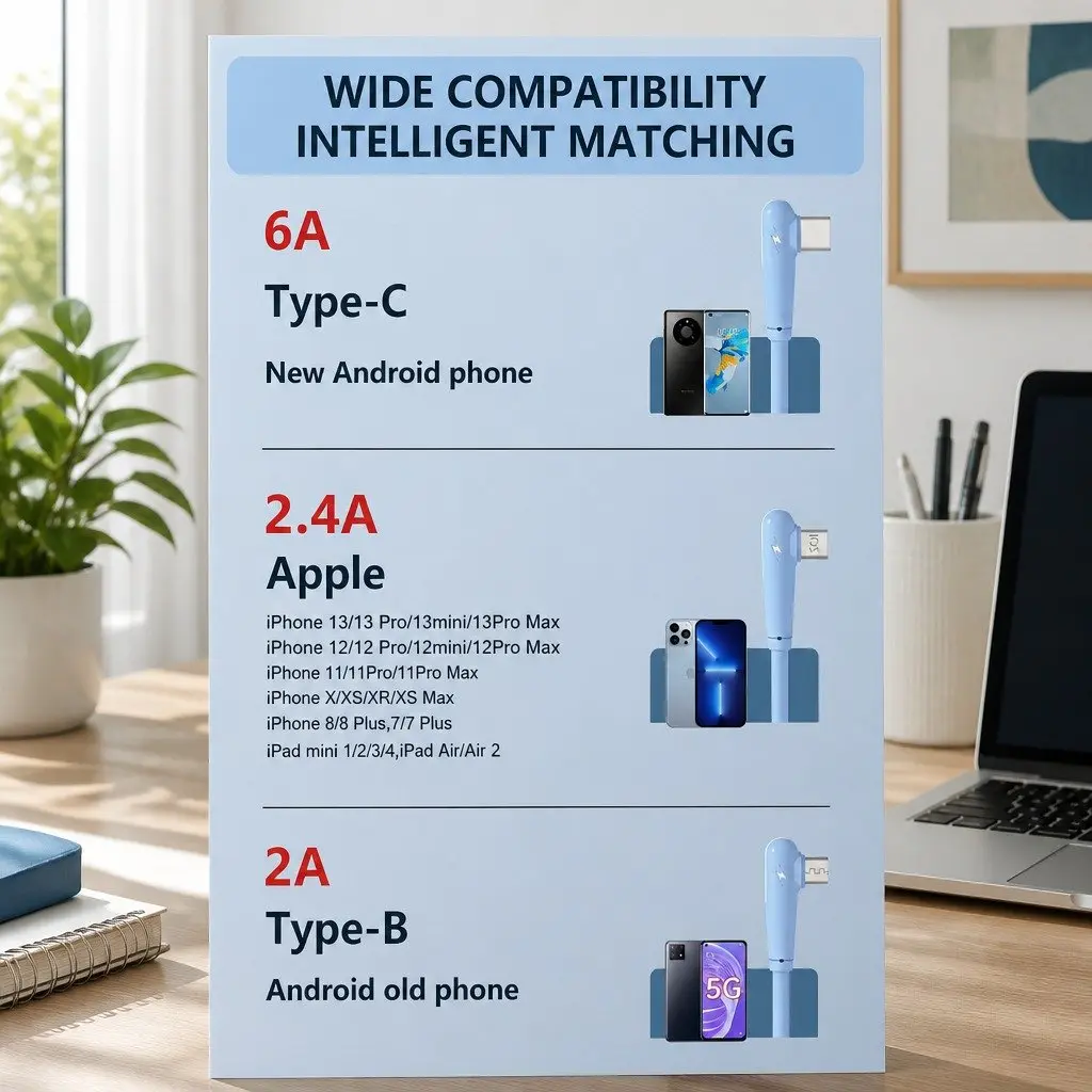Three-in-One Fast Charging Data Cable 1.2m Liquid Silicone Green