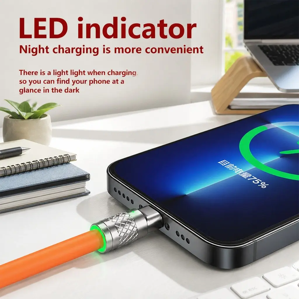 3-in-1 USB Charging Cable Fast Charging 1.2 Meter Green