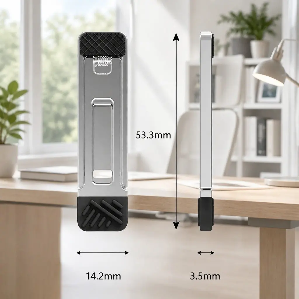 Metal Phone Holder Adjustable Portable Folding Stand Silver 53mm X 14mm X 3.5mm