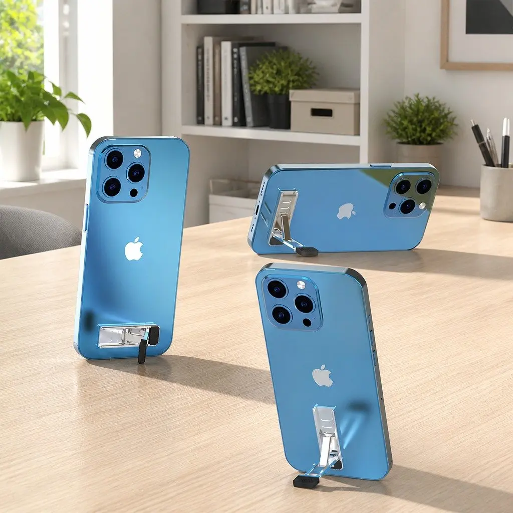 Metal Phone Holder Adjustable Portable Folding Stand Silver 53mm X 14mm X 3.5mm