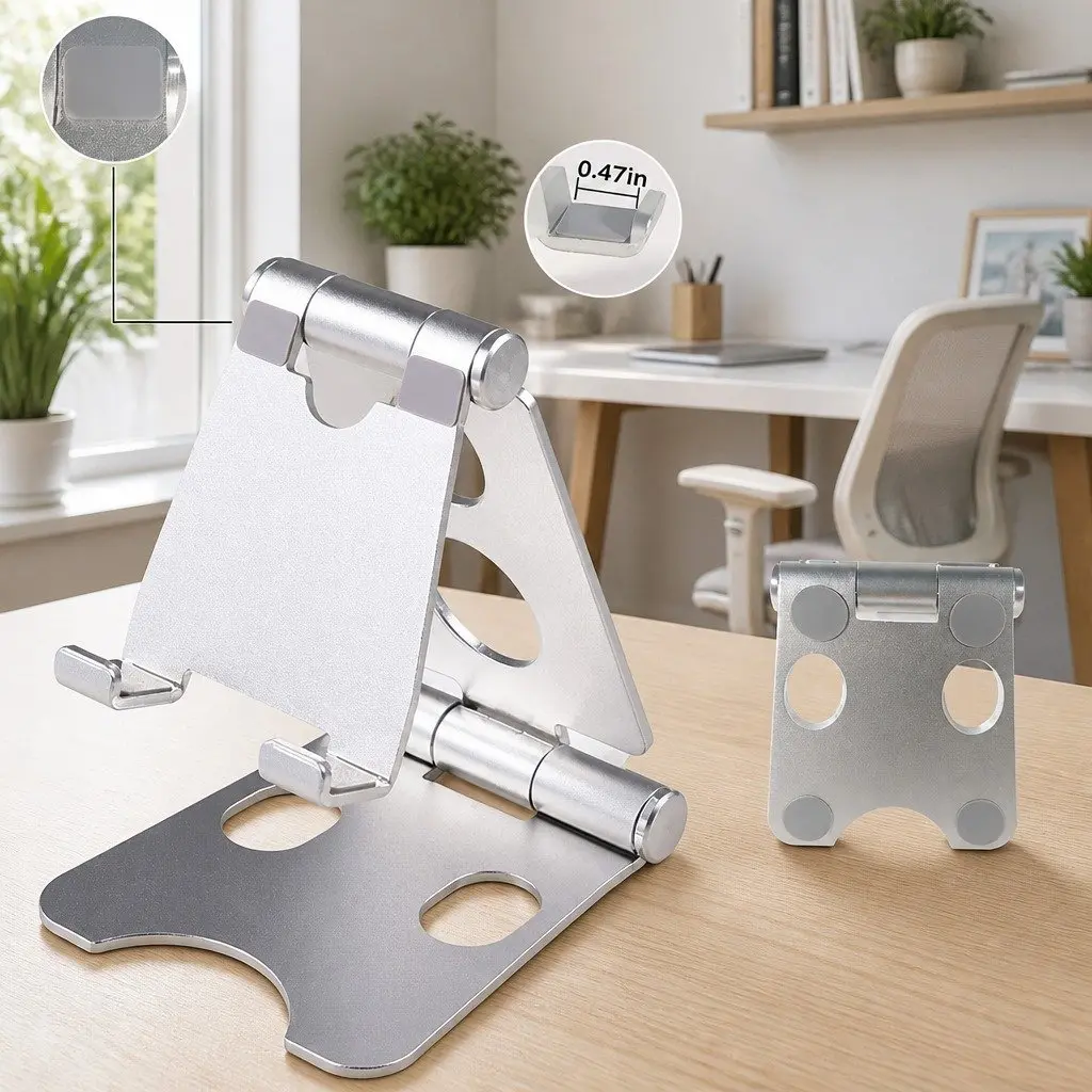 Portable Foldable Phone Holder Adjustable Stand 10X8X6cm Red