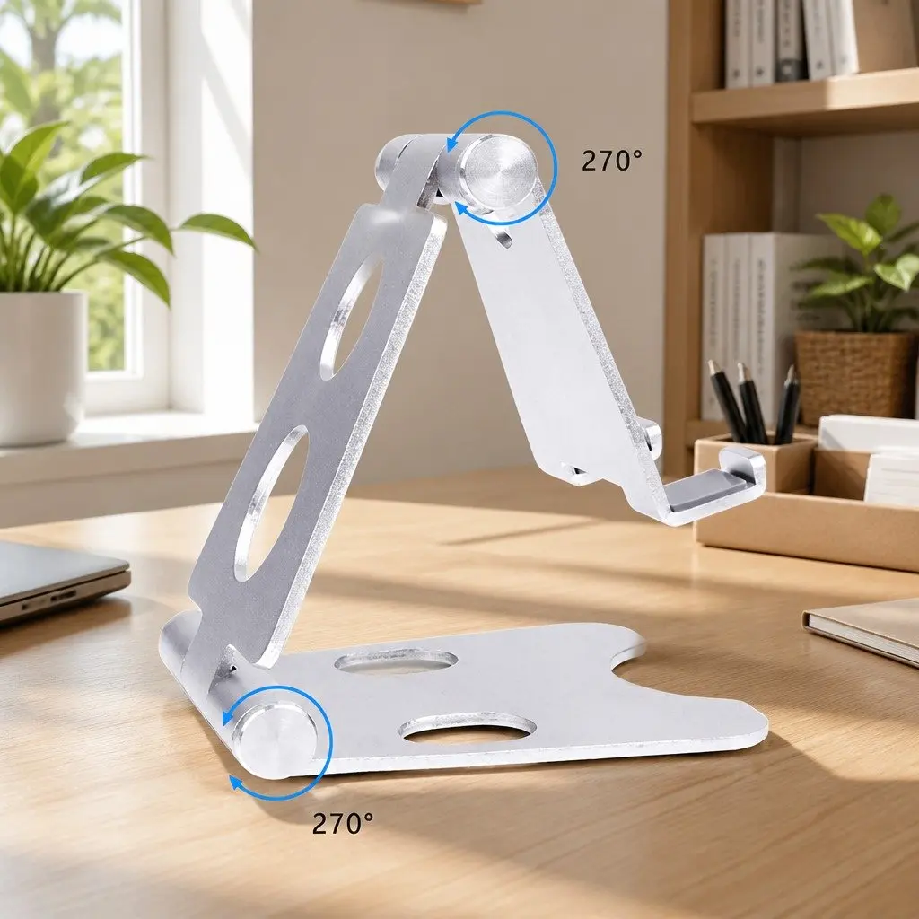Portable Foldable Phone Holder Adjustable Stand 10X8X6cm Red