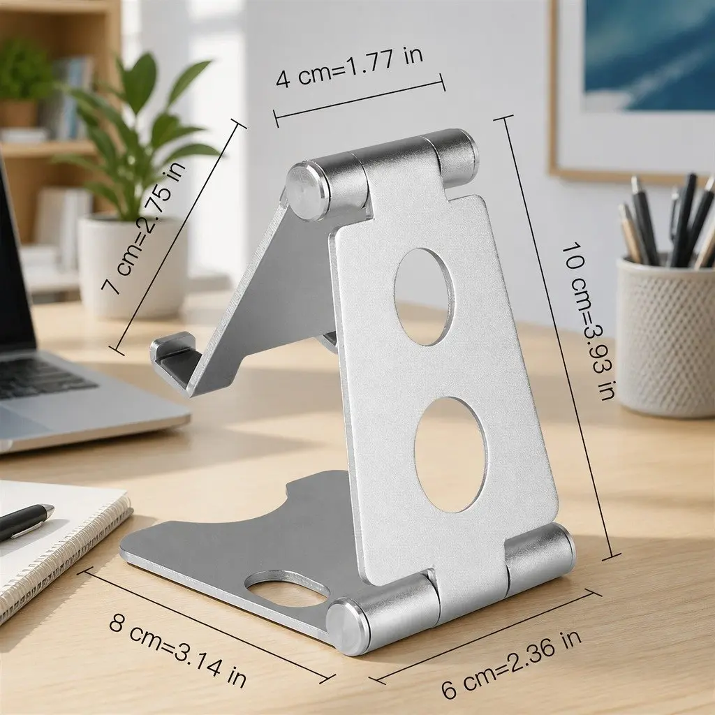 Mobile Phone Holder Adjustable Portable Folding Stand 10X8X6cm Rose Gold
