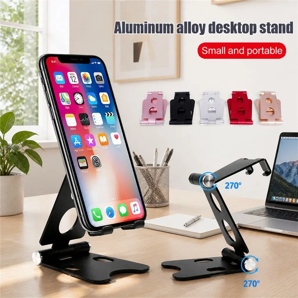 Mobile Phone Holder Adjustable Portable Folding Stand 10X8X6cm Rose Gold