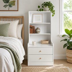 Versatile Nightstand Cabinet with Storage and Display