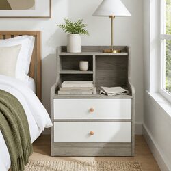Comforting Design of Nordic Bedside Table with Storage