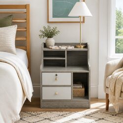 Warm and Functional Bedside Table for Value Seekers