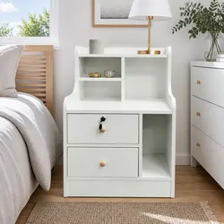 Charming White Nightstand Offering Practical Storage
