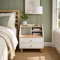 Warm and Practical Nordic Bedside Table Design