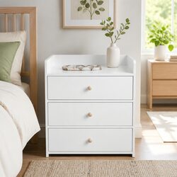 Warm White Bedside Table with Quality Storage Options