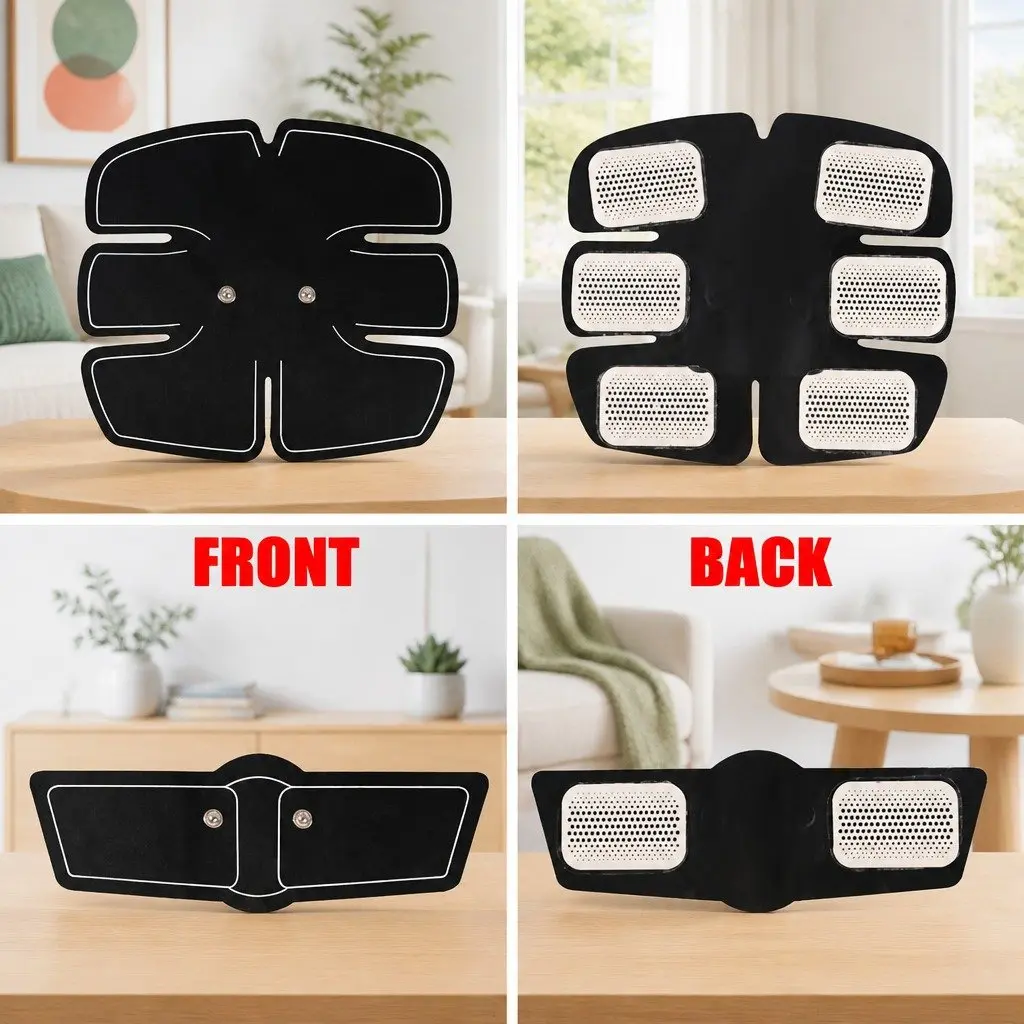 Fitness Equipment Abdominal Muscle Toner EMS Device 6 Modes 10 Levels Black
