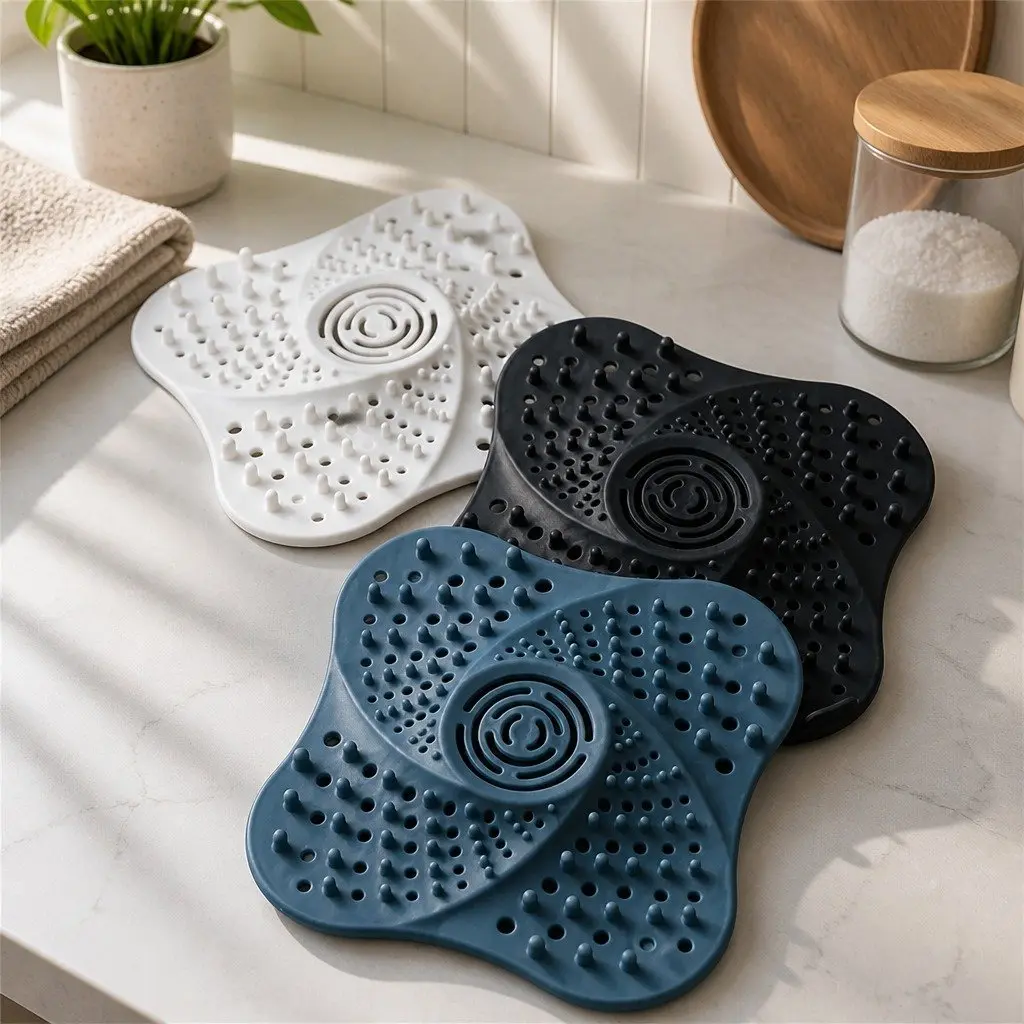 Silicone Drain Cover Kitchen Sink Strainer 13cm Blue