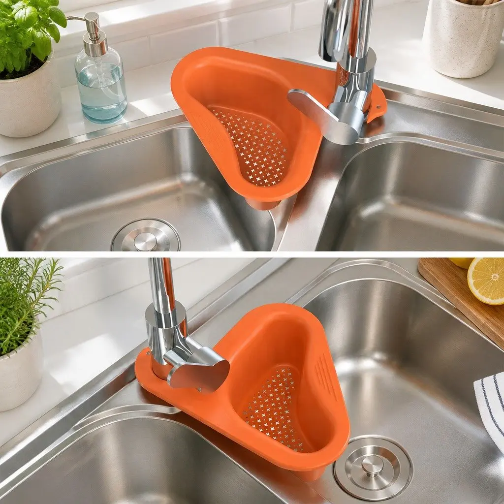 Kitchen Sink Drain Basket Strainer Vegetable Organizer Blue