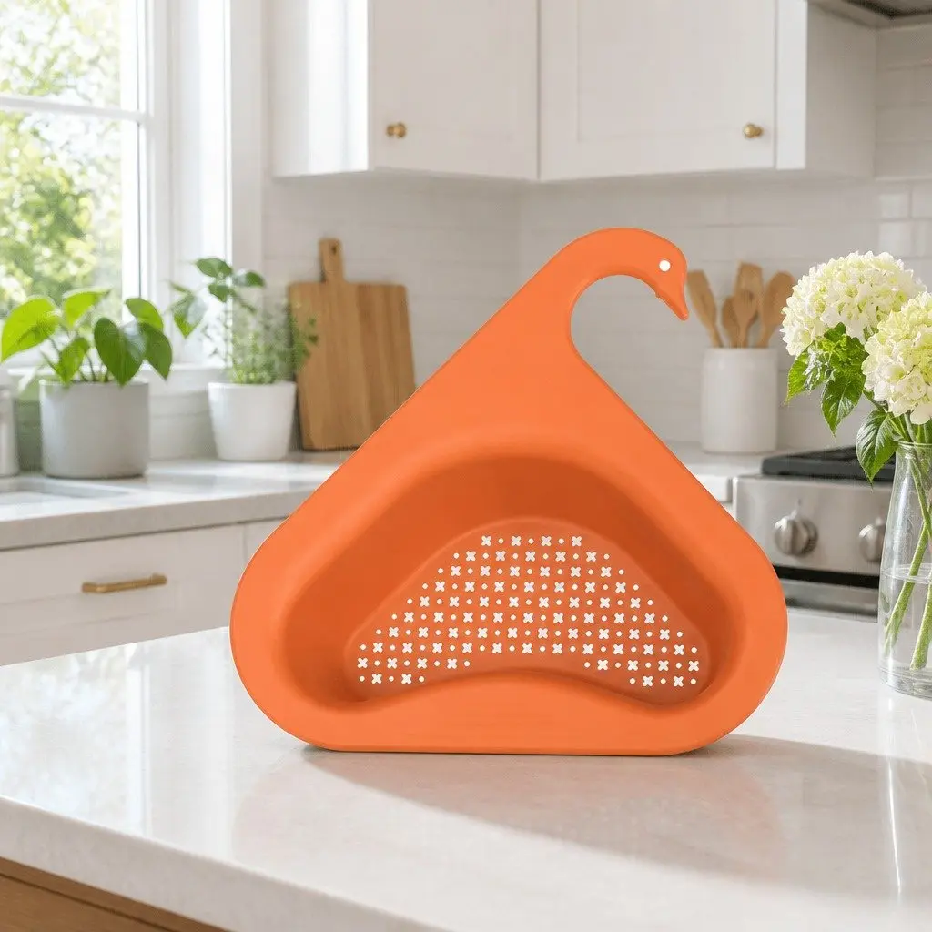 Fruit Vegetable Basket Drainage Non-Perforated Orange Size