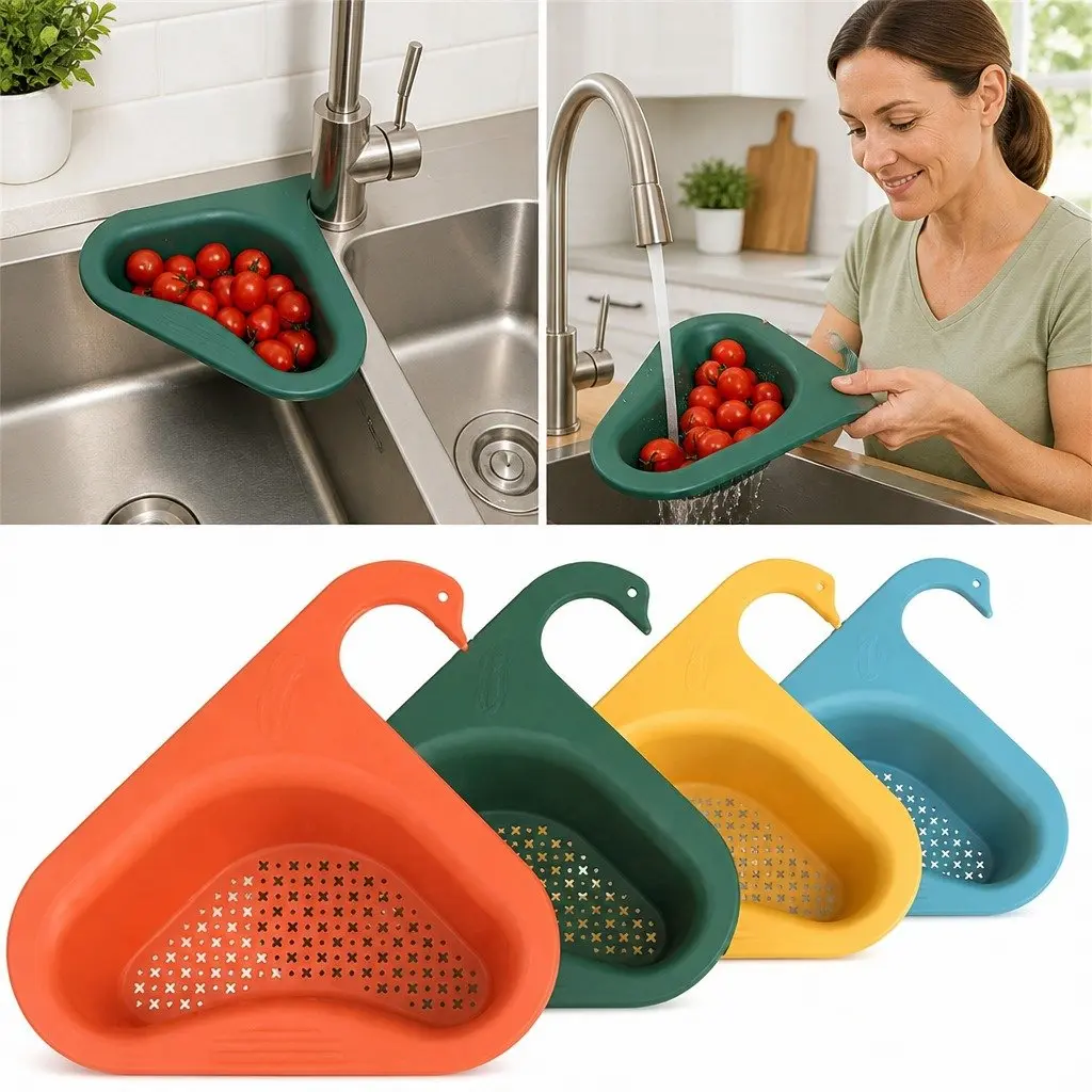 Fruit Vegetable Basket Drainage Non-Perforated Orange Size