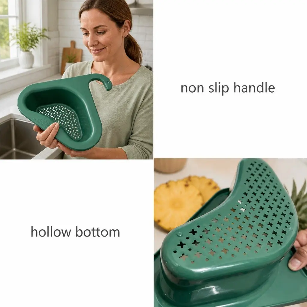 Fruit Vegetable Basket Drainage Non-Perforated Orange Size
