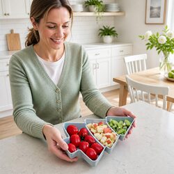 Reliable Blue Serving Plate for Dried Fruits and Treats