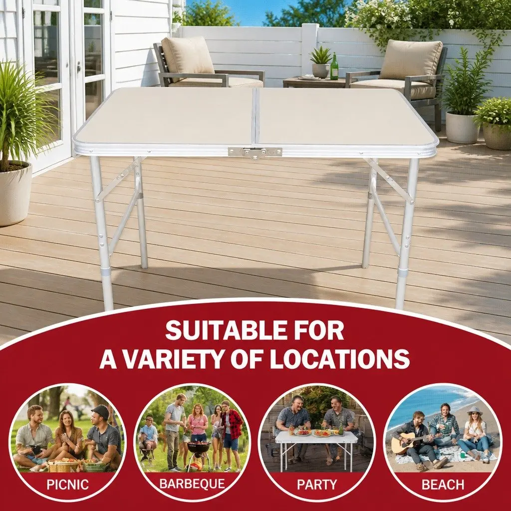 Folding Camping Table Portable Outdoor Picnic BBQ Aluminum Desk Foldable