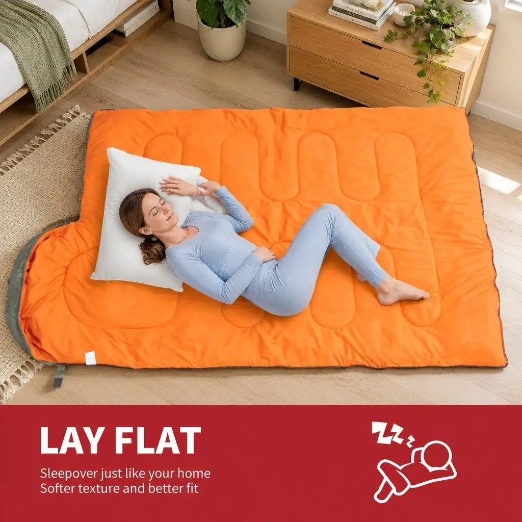 Outdoor Sleeping Bag Waterproof Envelope Rectangular Design Camping Quilt