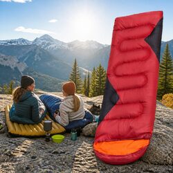 Sleeping Bag Rectangular Quilted Design Waterproof Envelope Camping Outdoor