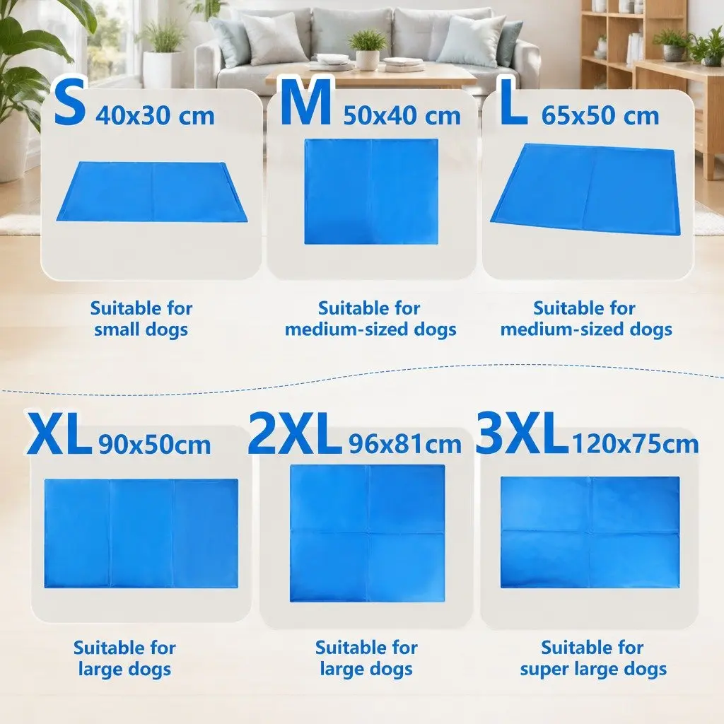 Pet Cooling Cushion Ice Mat Summer Comfort M Blue
