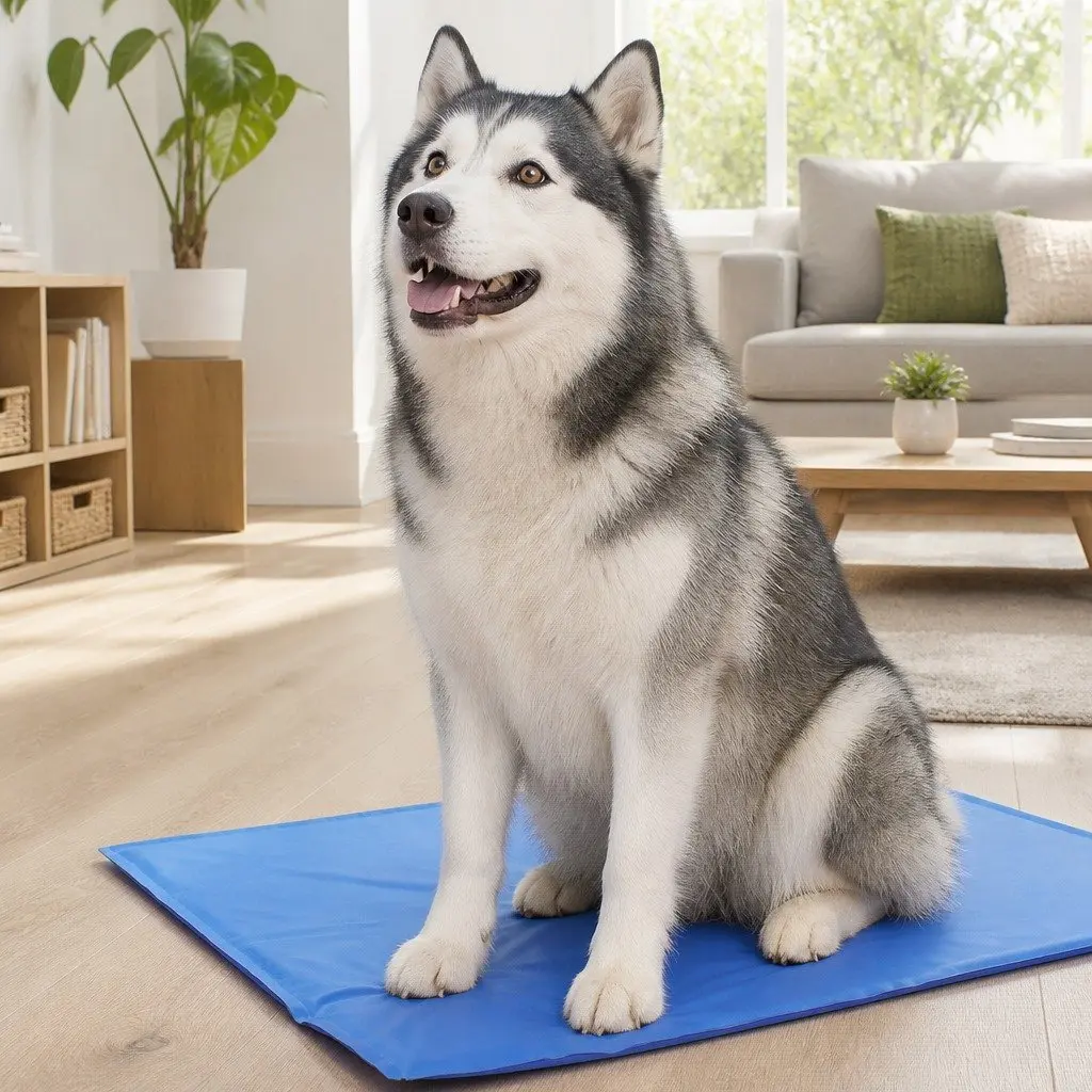 Pet Cooling Cushion Ice Mat Summer Comfort M Blue