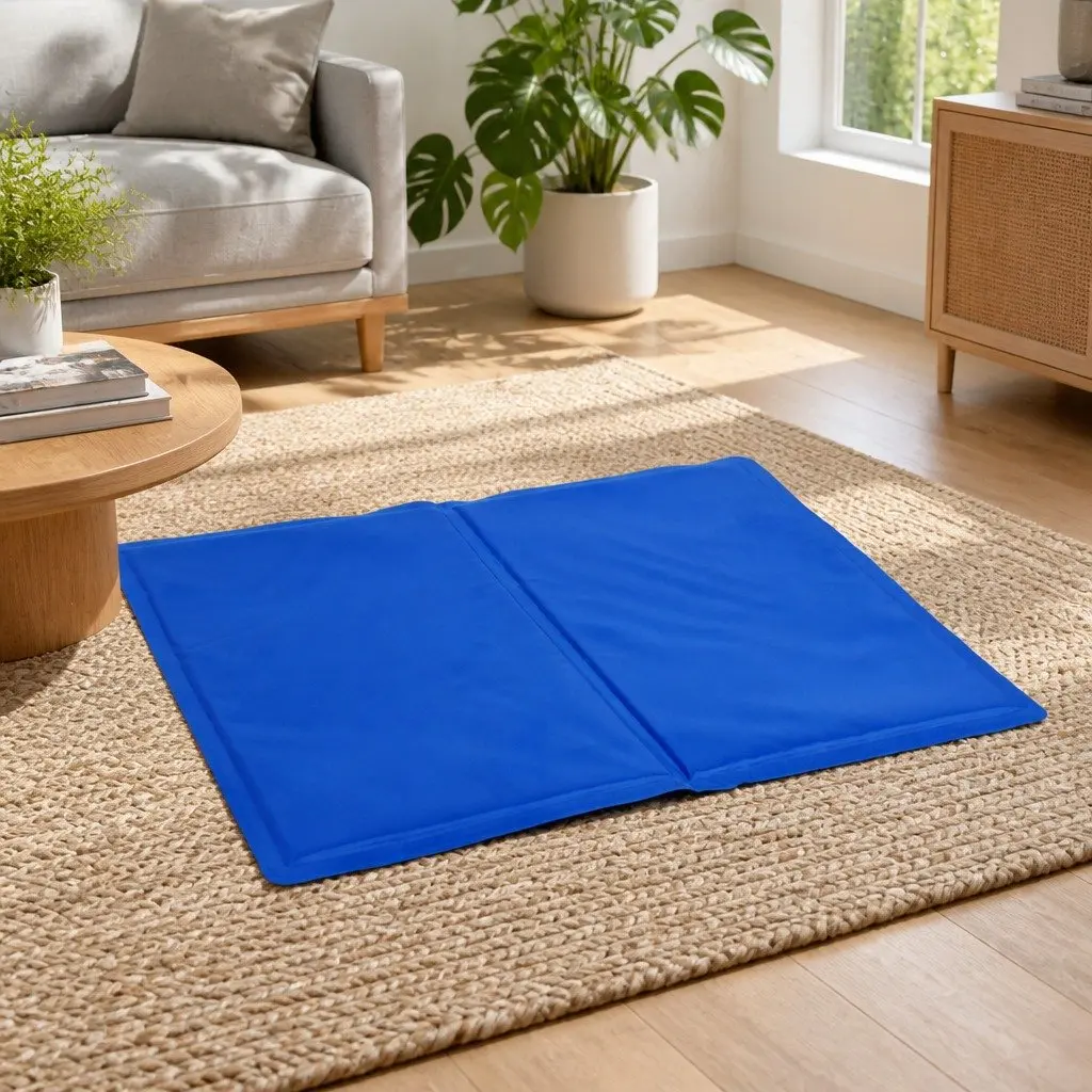 Pet Cooling Cushion Ice Mat Summer Comfort M Blue