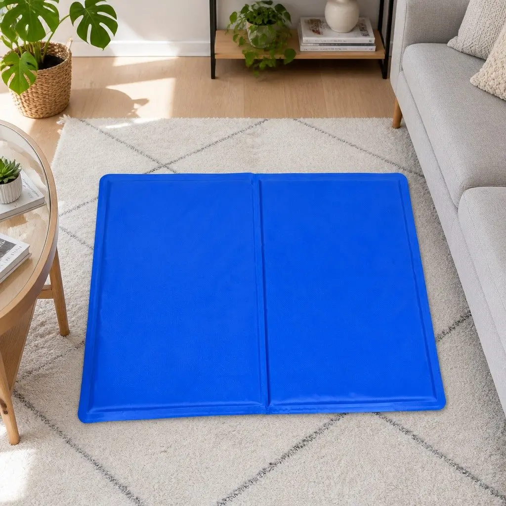 Pet Cooling Cushion Ice Mat Summer Comfort M Blue