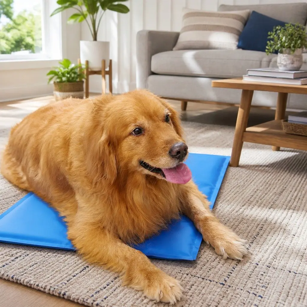 Pet Cooling Cushion Ice Mat Summer Comfort M Blue