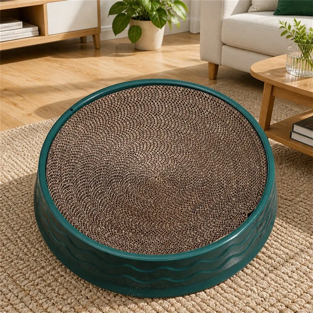 Cat Scratcher Plate Ergonomic Play Area 42cm Green