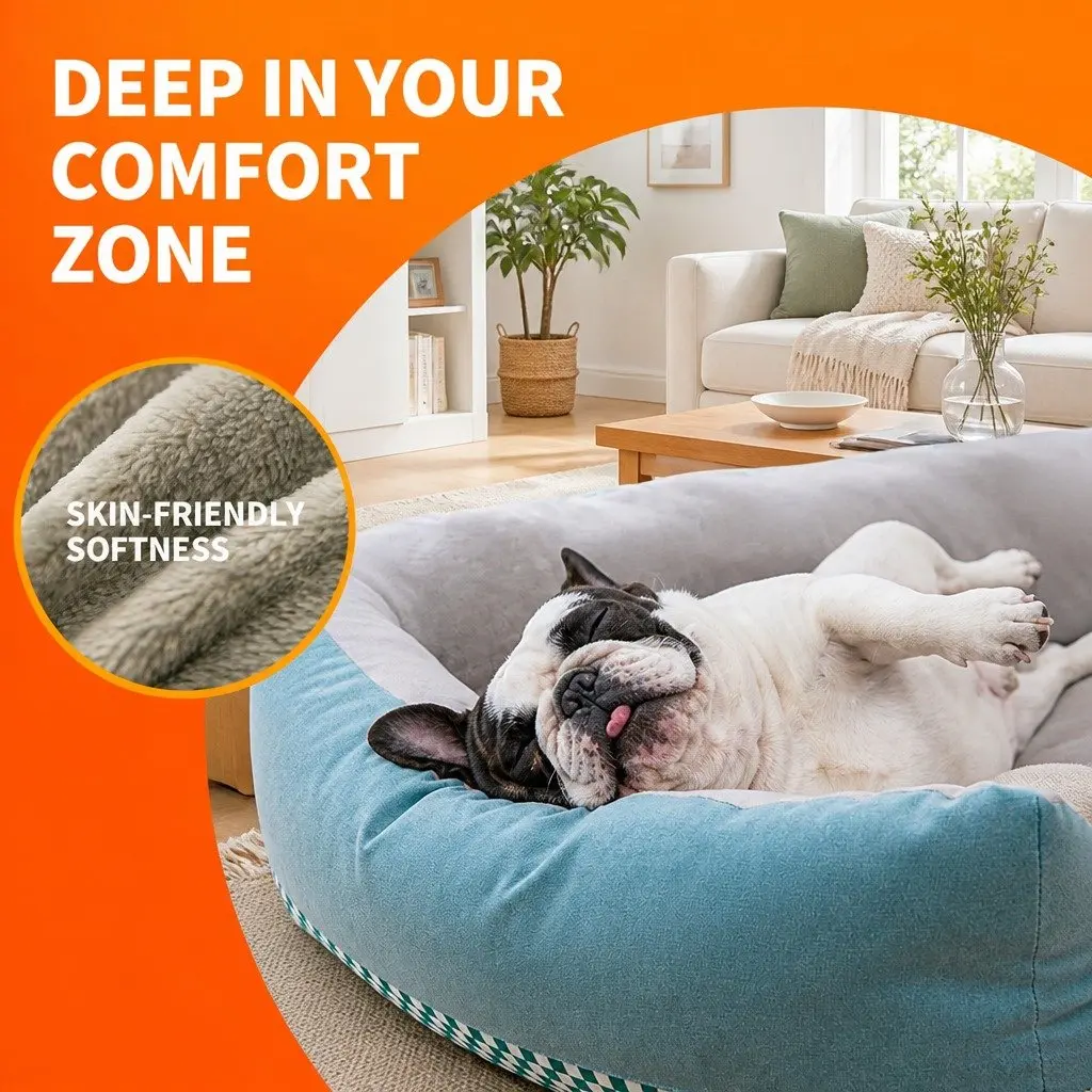 Dog Bed Calming Mat Washable Large Green