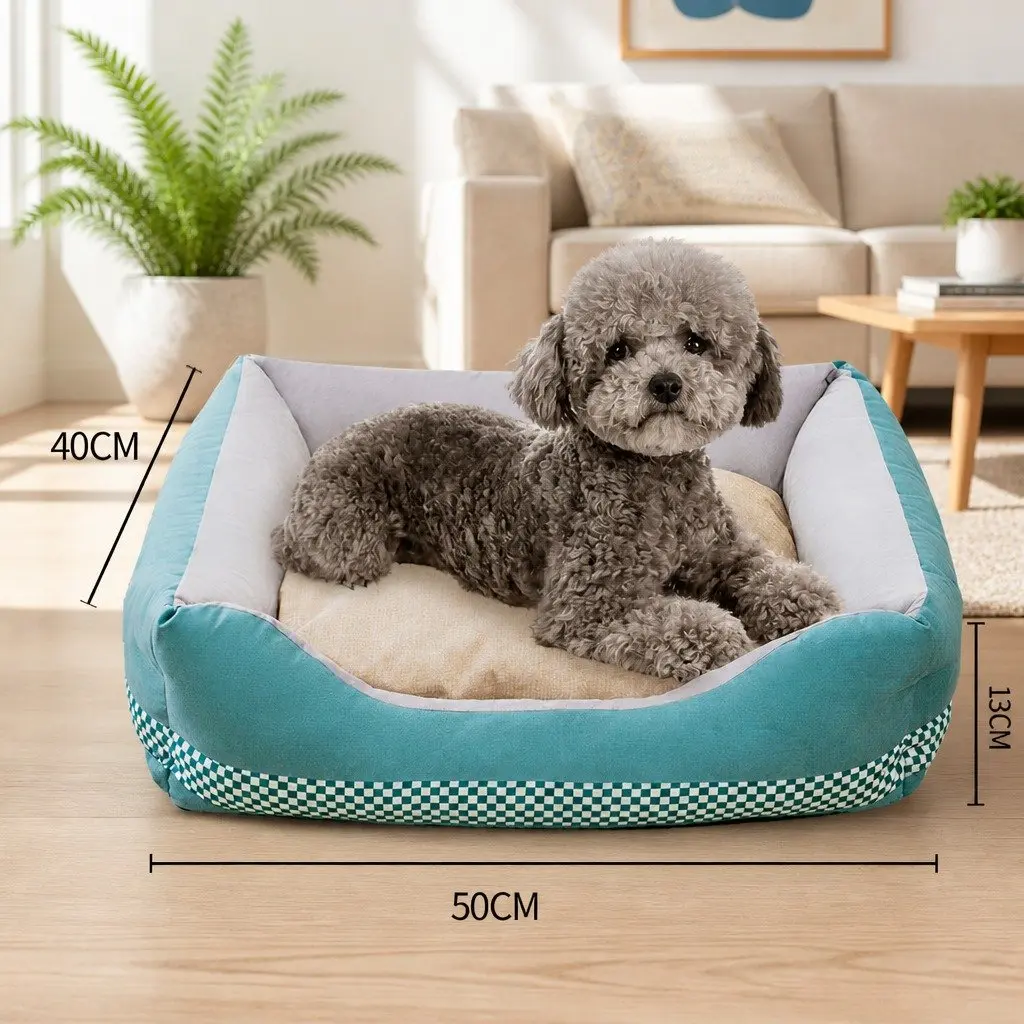 Dog Bed Checkerboard Sleeping Bed Small Green